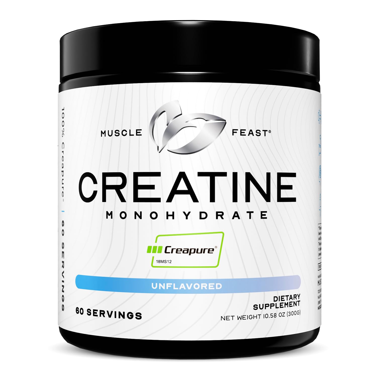 Muscle Feast Creapure Creatine Monohydrate Powder, Vegan Keto Friendly and Gluten-Free, Best Creatine for Muscle Growth
