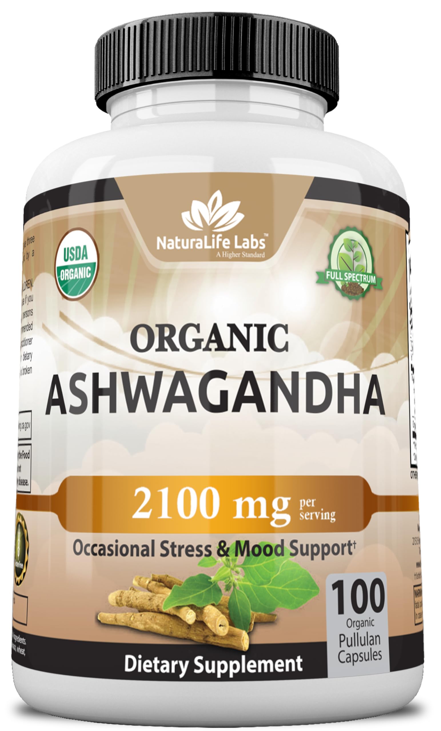 Pure Organic Ashwagandha 2,100 mg Stress Relief - Mood Enhancer for Men and Women
| Organic Ashwagandha 2,100 mg Veggie