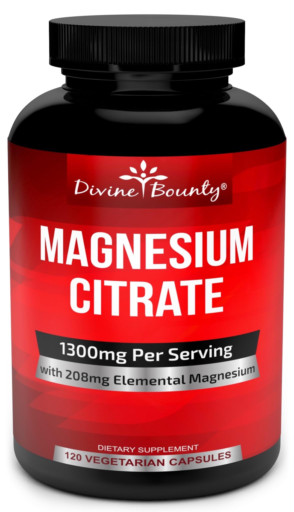 Pure Magnesium Citrate Capsules for Natural 1300mg Magnesium Boost - 120 Veggie Caps
| Pure Magnesium Citrate 1300mg -